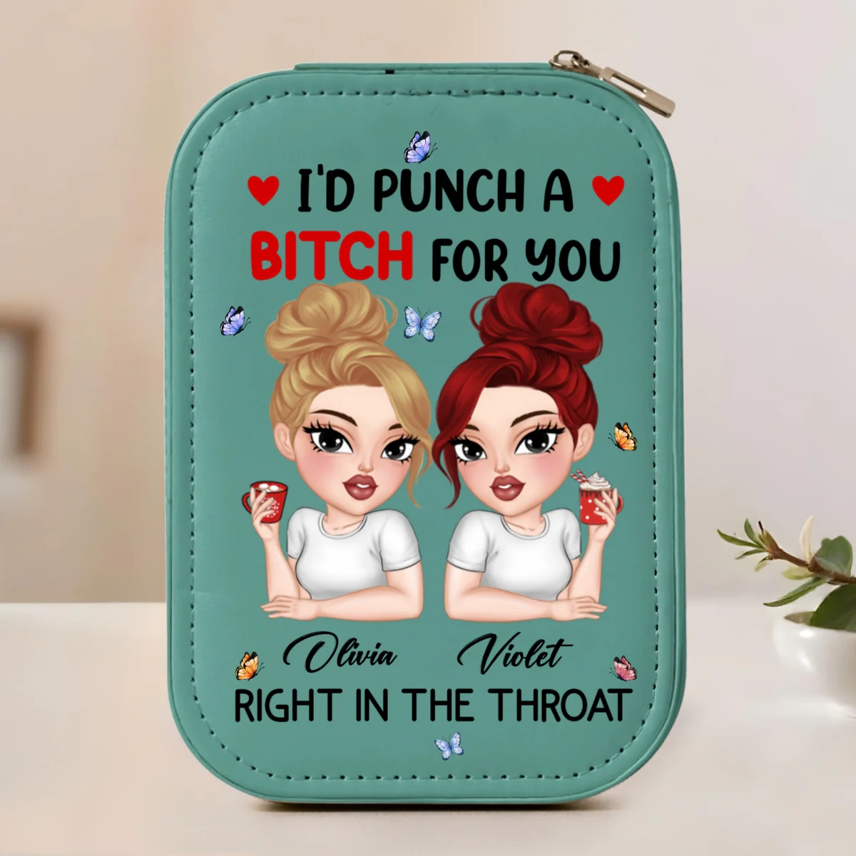 Punch A Bitch For You - Personalized Custom Jewelry Box With LED Mirror - Image 9