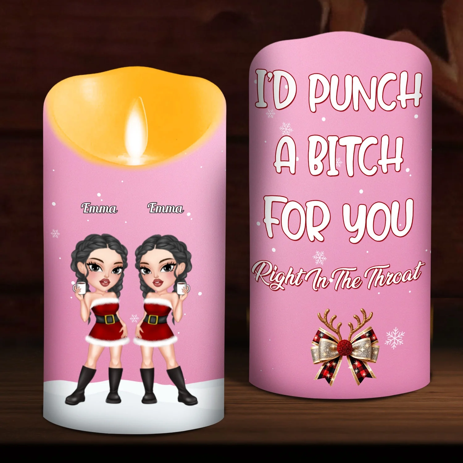 Punch A Bitch For You - Personalized Custom LED Candle - Image 6