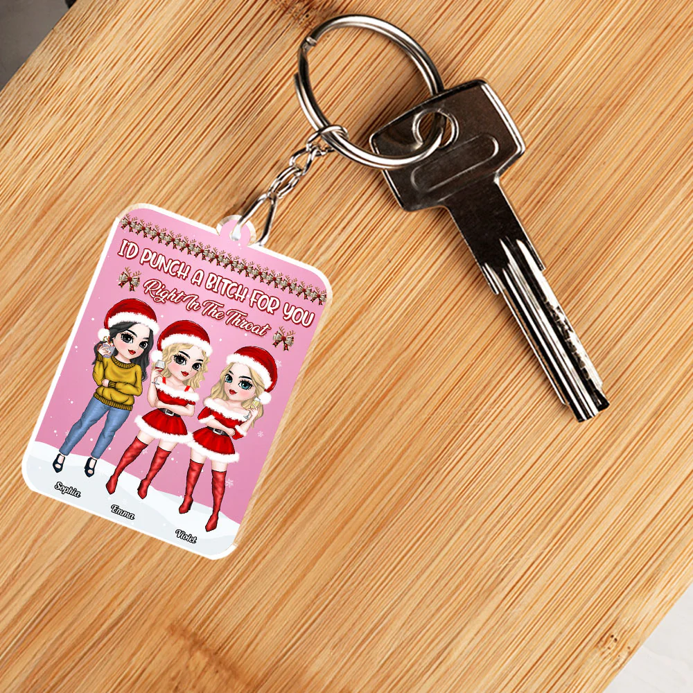 Punch A Bitch - Personalized Custom Acrylic Keychain - Image 2