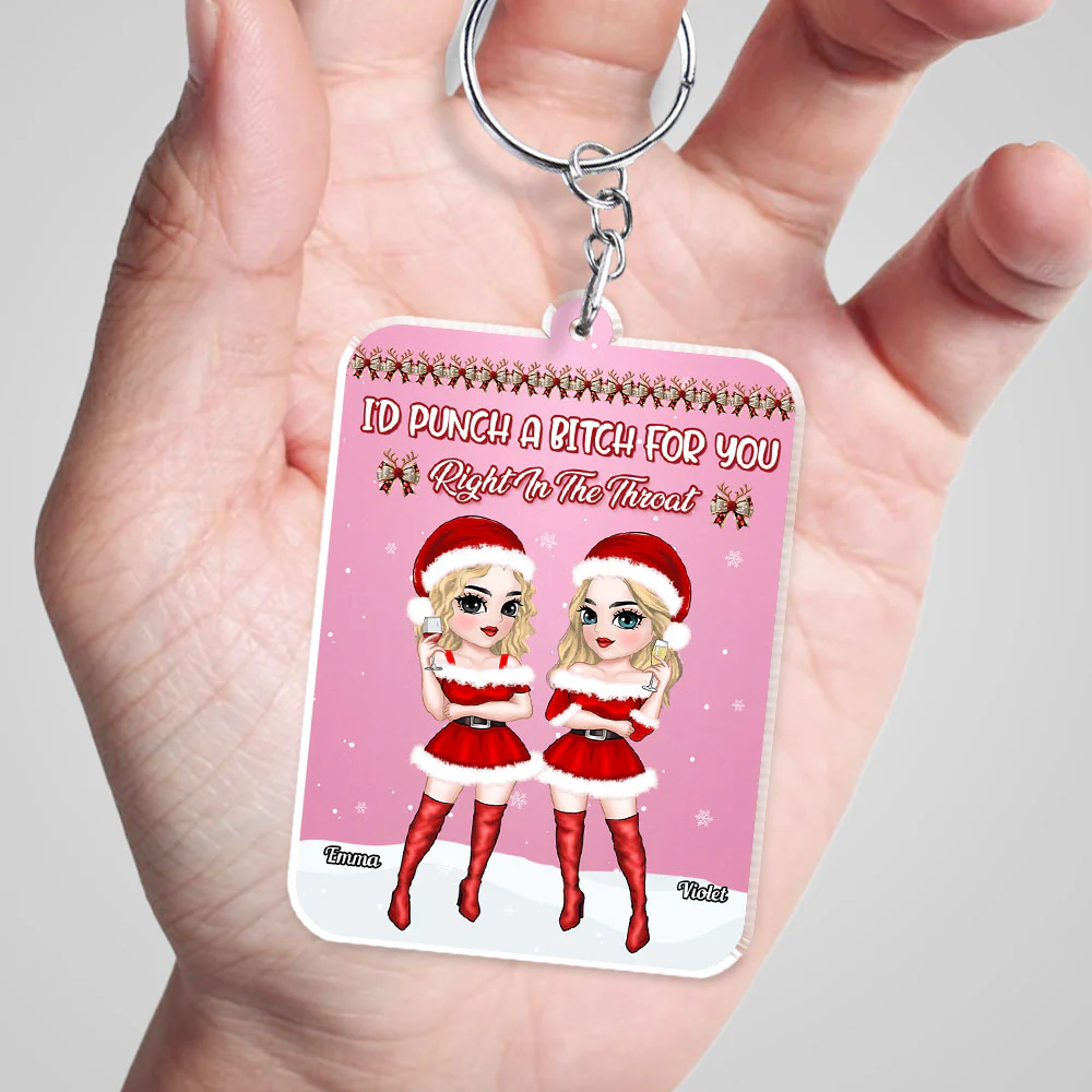 Punch A Bitch - Personalized Custom Acrylic Keychain - Image 4