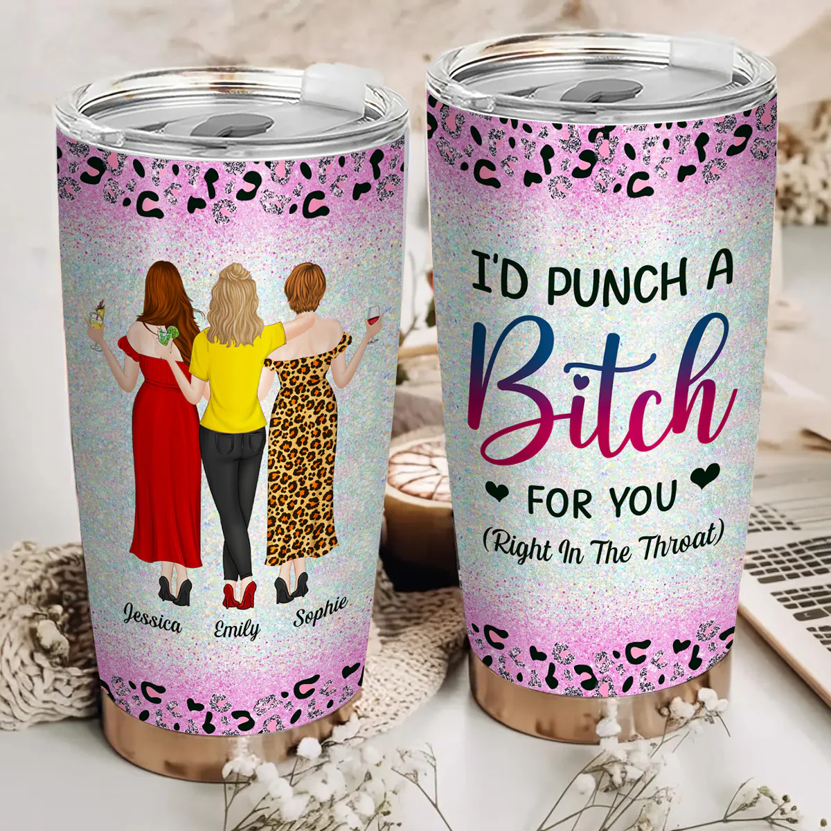 Punch A Bitch - Personalized Custom Tumbler - Image 4