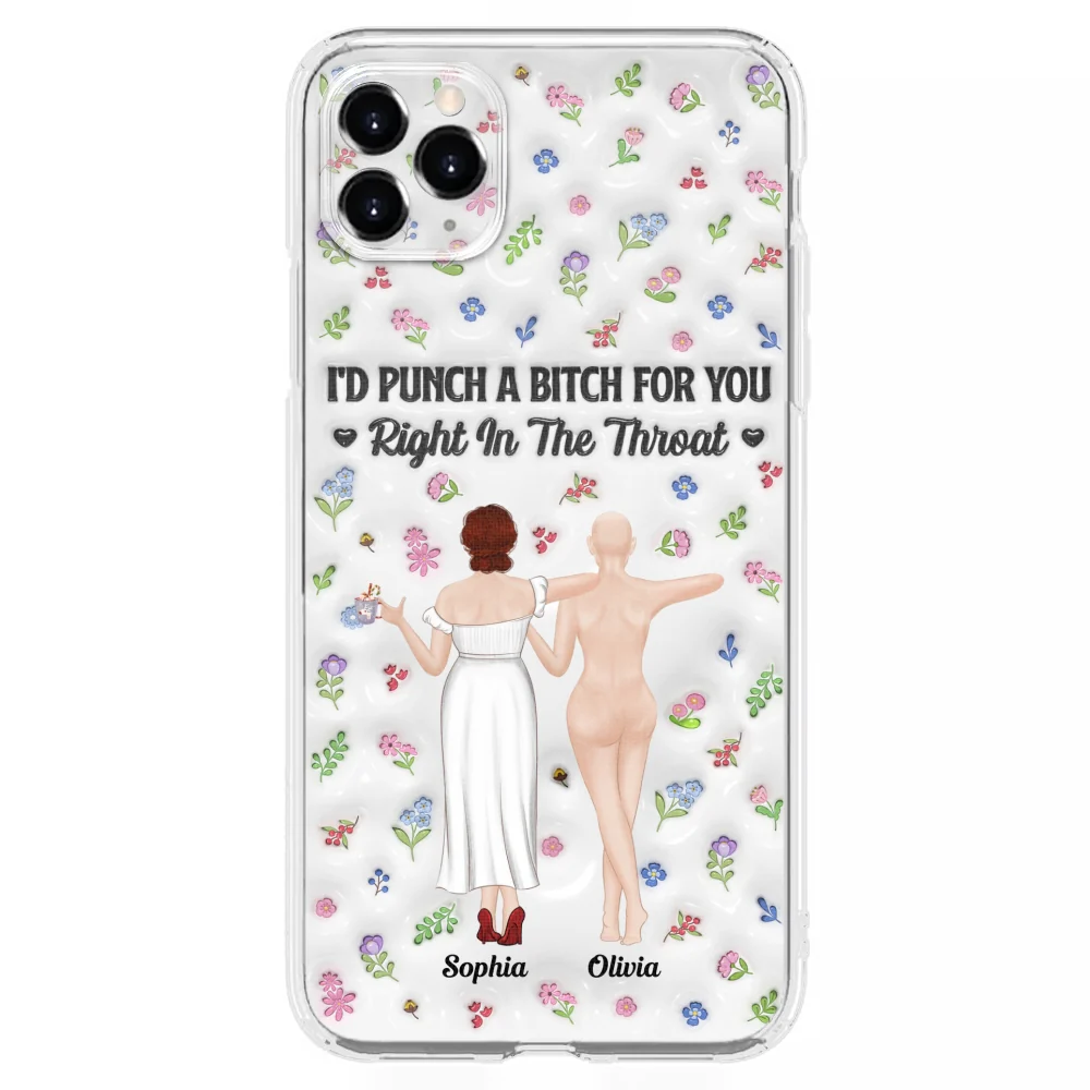 Punch Bitch Besties - Personalized Custom 3D Inflated Effect Phone Case - Image 10