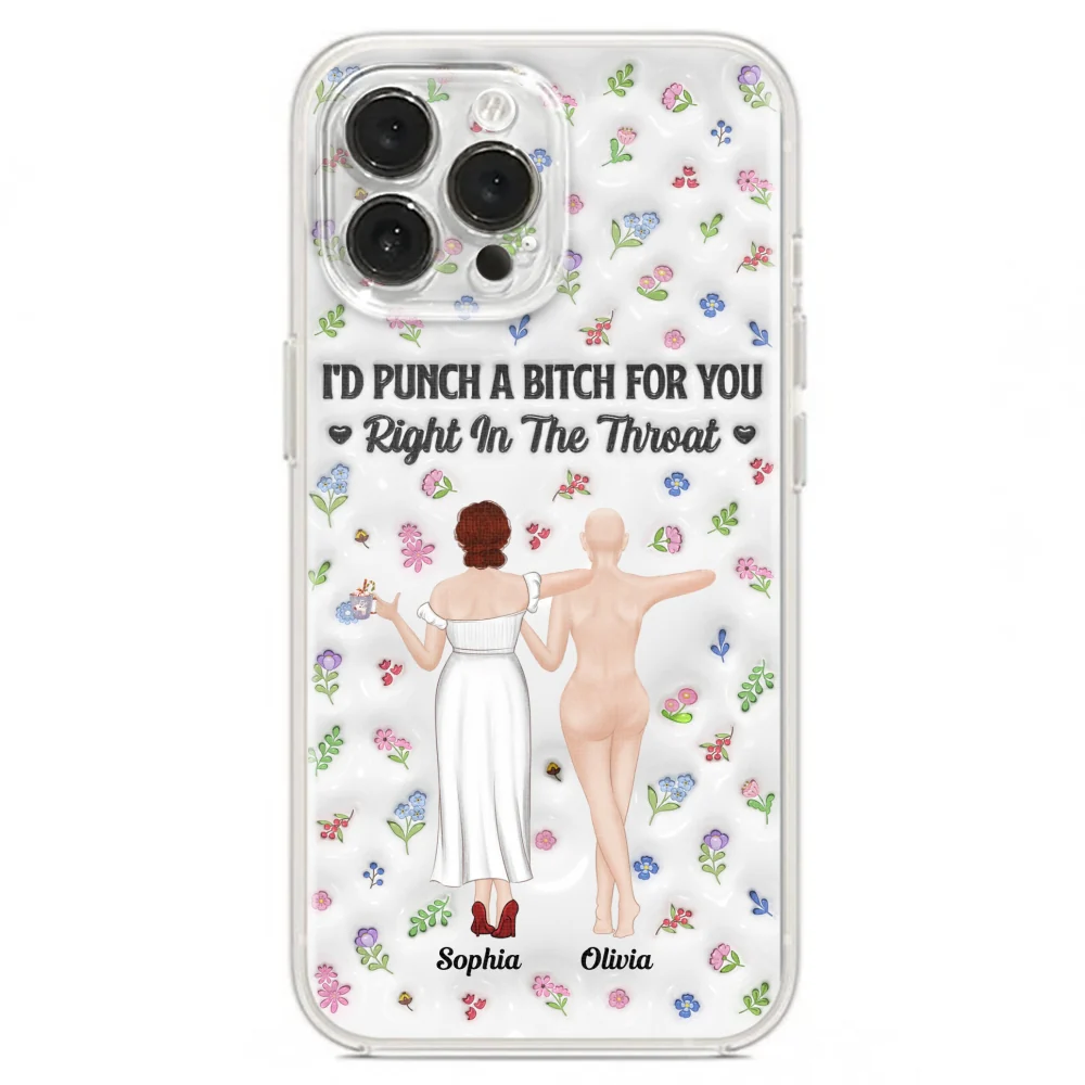 Punch Bitch Besties - Personalized Custom 3D Inflated Effect Phone Case - Image 21