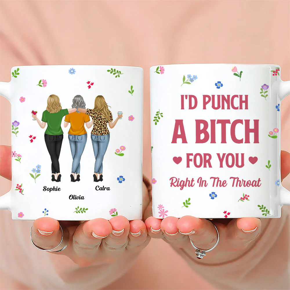 Punch Bitch Besties - Personalized Custom Coffee Mug - Image 3
