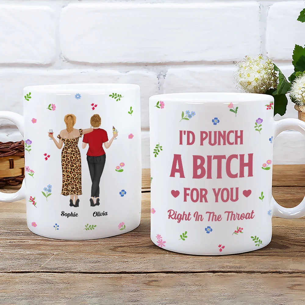 Punch Bitch Besties - Personalized Custom Coffee Mug - Image 4