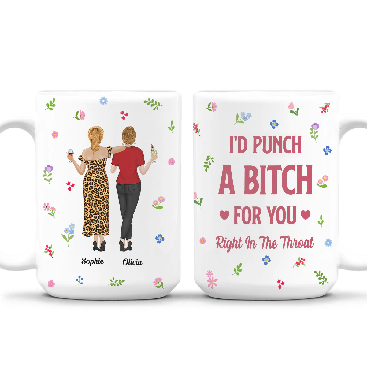 Punch Bitch Besties - Personalized Custom Coffee Mug - Image 7