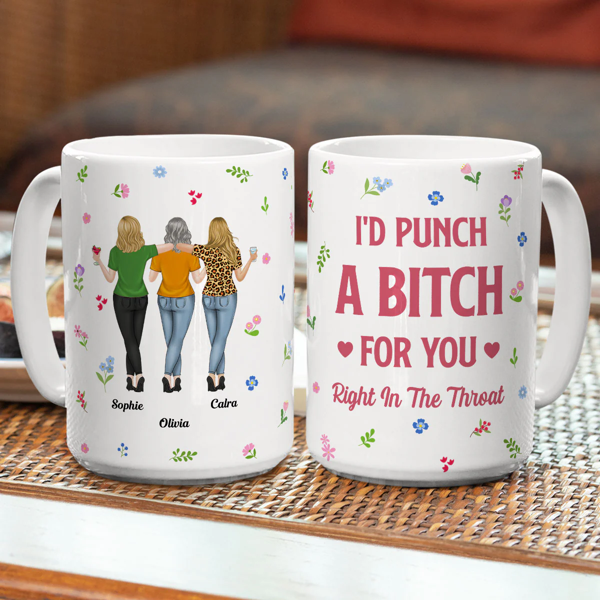 Punch Bitch Besties - Personalized Custom Coffee Mug - Image 9