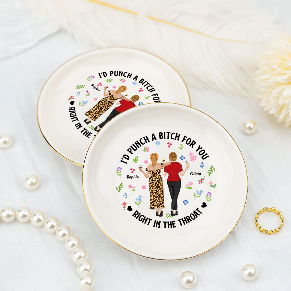 Punch Bitch Besties - Personalized Custom Jewelry Dish - Image 4