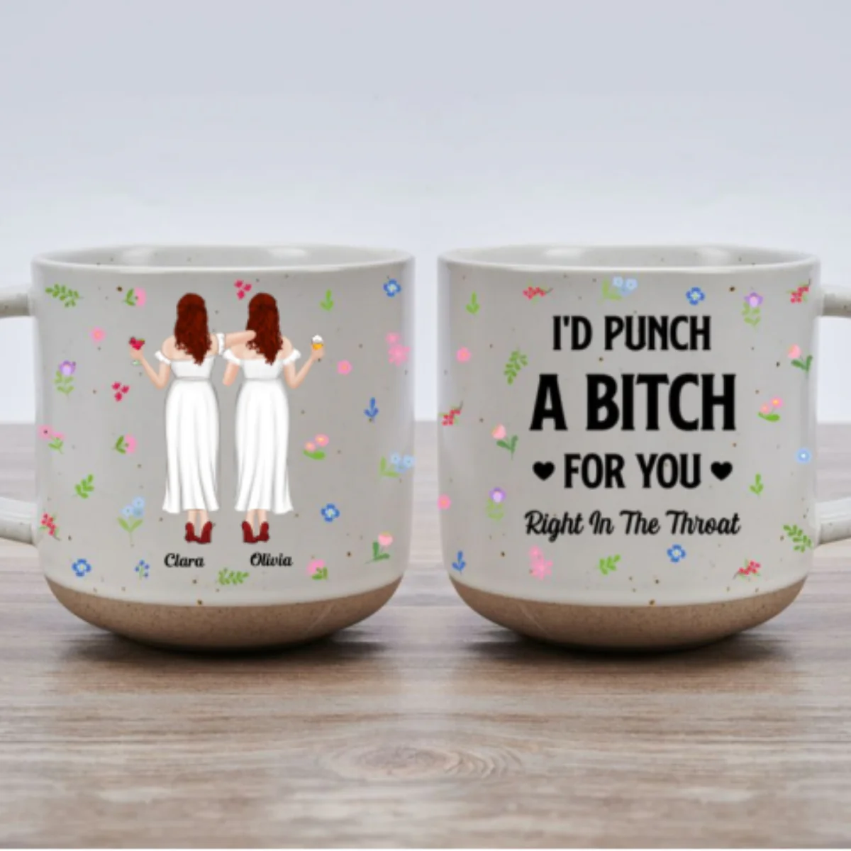 Punch Bitch Besties - Personalized Custom Pottery Mug - Image 7