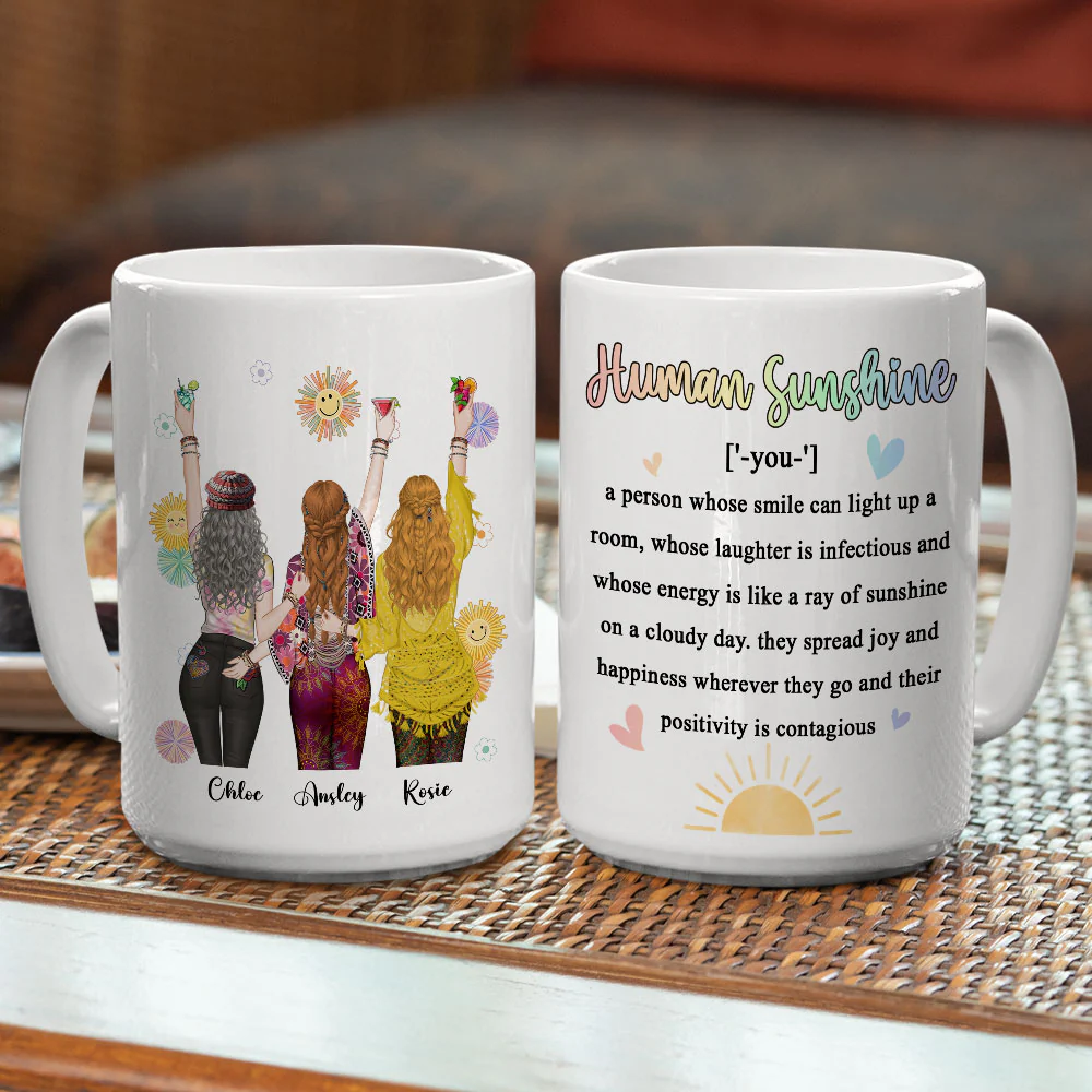 Punch Bitch Hippie Version - Personalized Custom Coffee Mug - Image 2