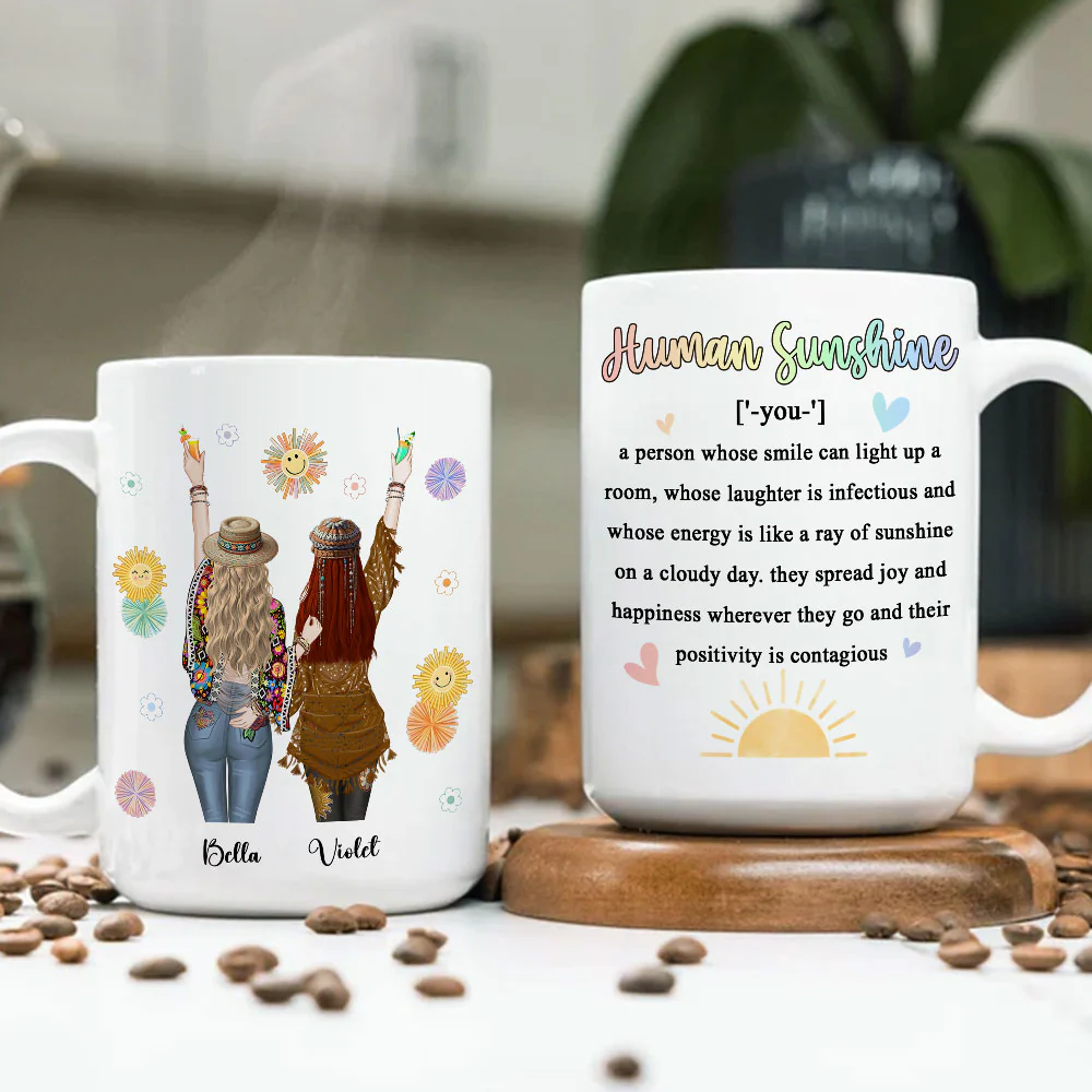 Punch Bitch Hippie Version - Personalized Custom Coffee Mug - Image 3