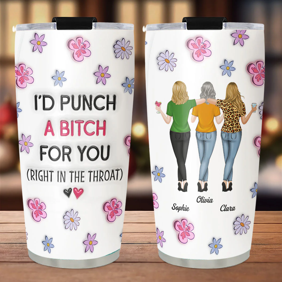 Punch Bitch - Personalized Custom 3D Inflated Effect Tumbler - Image 3