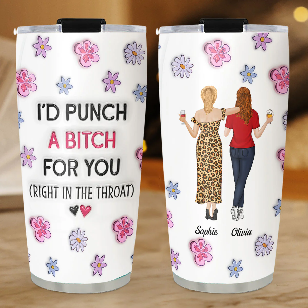 Punch Bitch - Personalized Custom 3D Inflated Effect Tumbler - Image 4