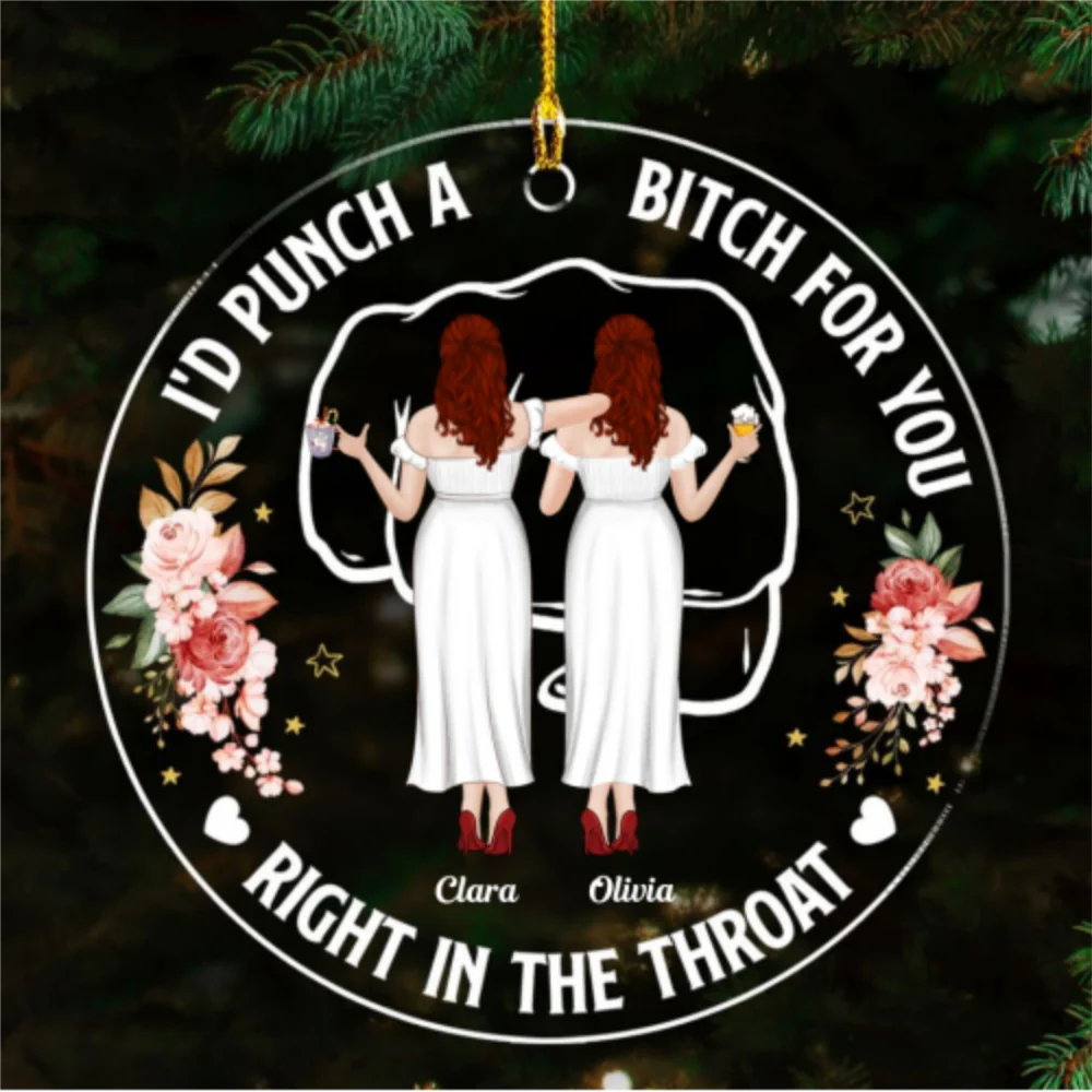 Punch For Bestfriend - Personalized Custom Acrylic Ornament - Image 5