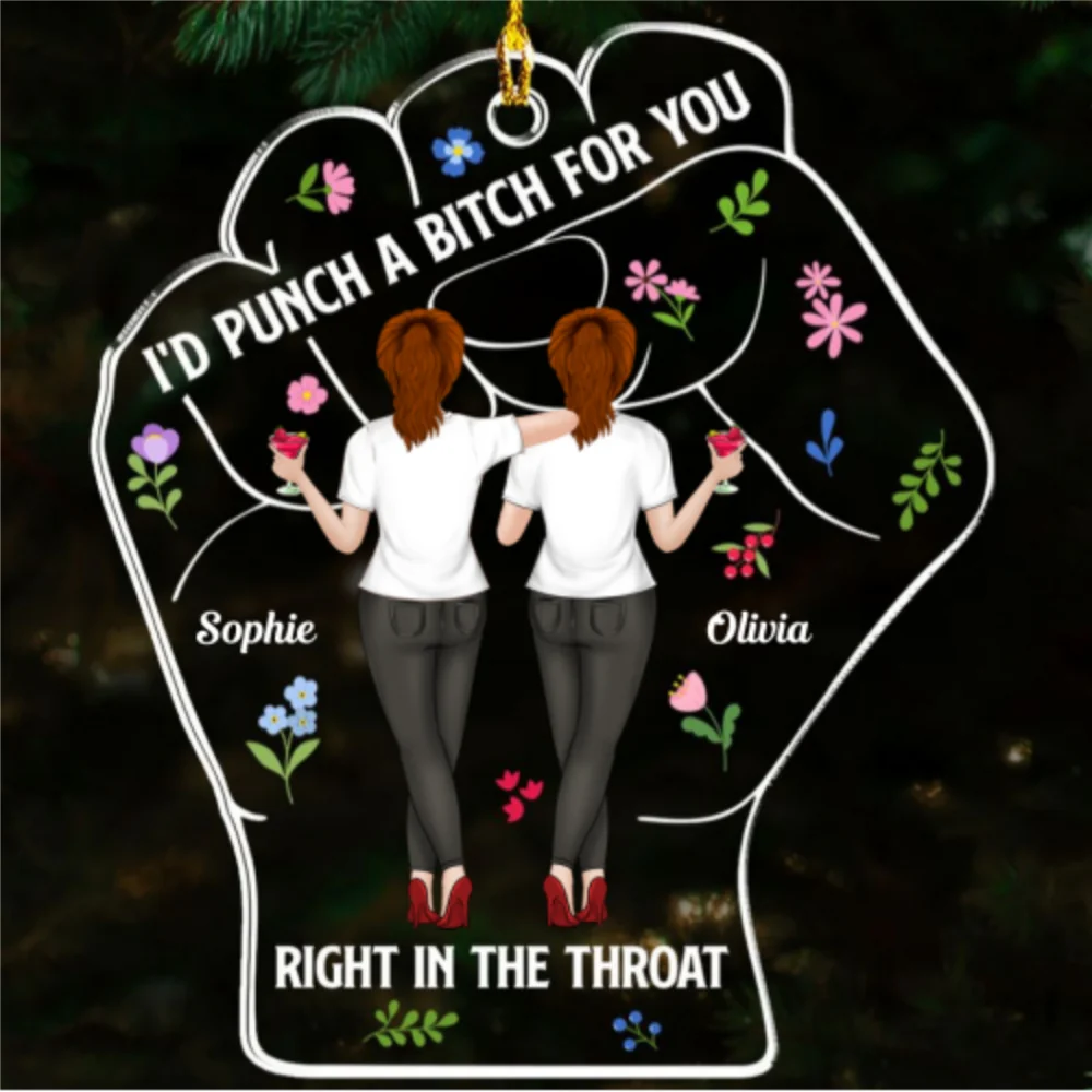 Punch For Friendship - Personalized Custom Acrylic Ornament - Image 5
