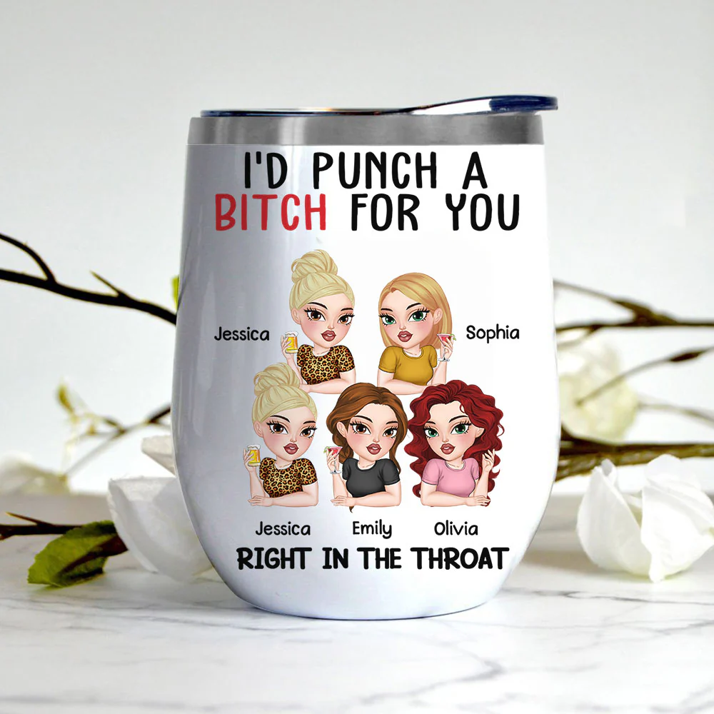 Punch For My Bestie - Personalized Custom Wine Tumbler - Image 5