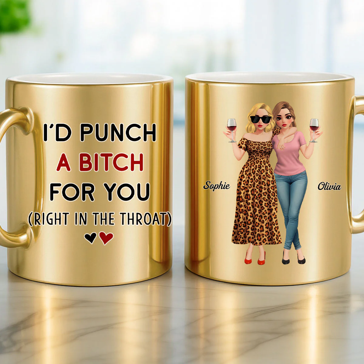 Punch For You Cartoonize - Personalized Custom Metallic Mug - Image 4