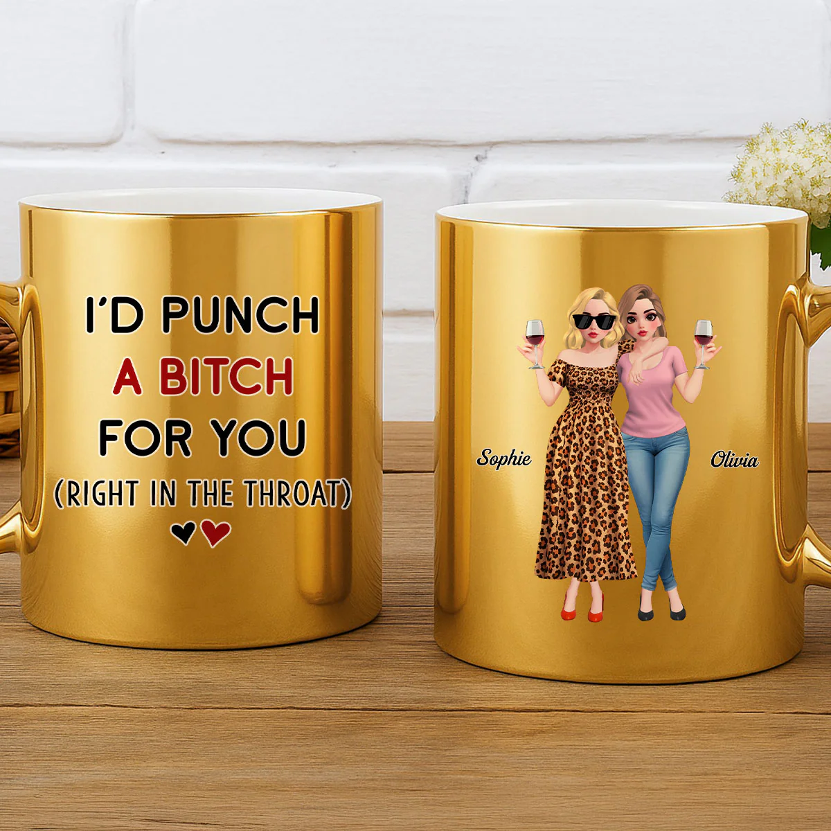 Punch For You Cartoonize - Personalized Custom Metallic Mug - Image 5