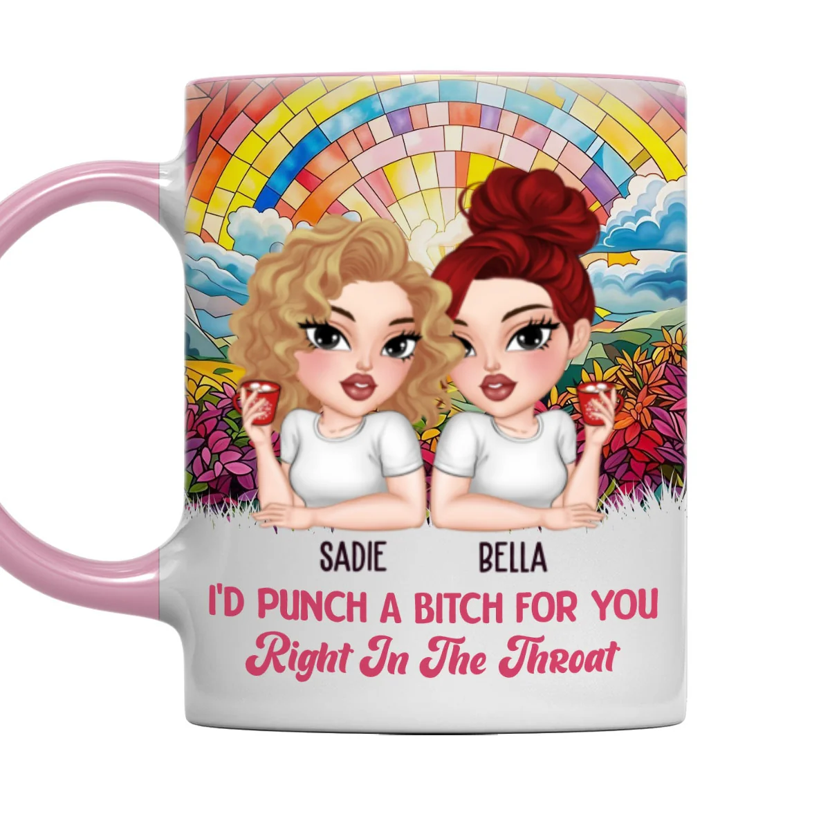 Punch For You My Bestie - Personalized Custom Accent Mug - Image 7