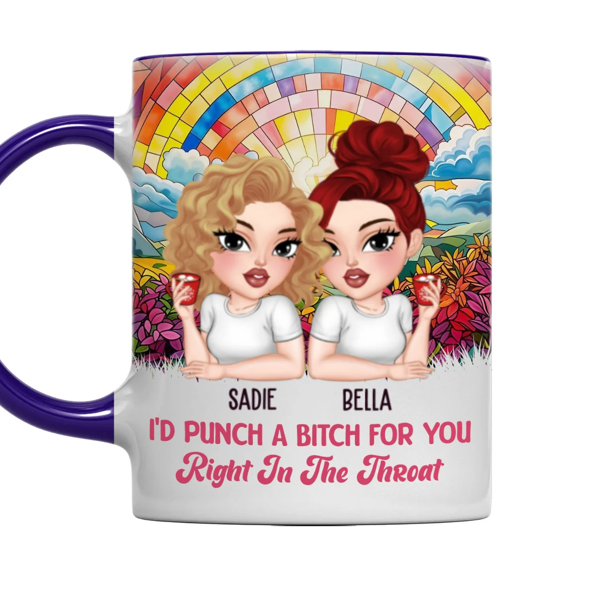 Punch For You My Bestie - Personalized Custom Accent Mug - Image 8