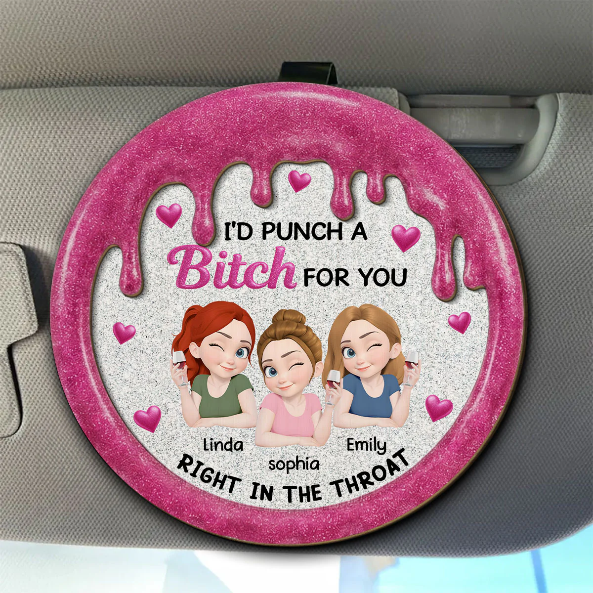 Punch For You My Girl - Personalized Custom Car Visor Clip - Image 4