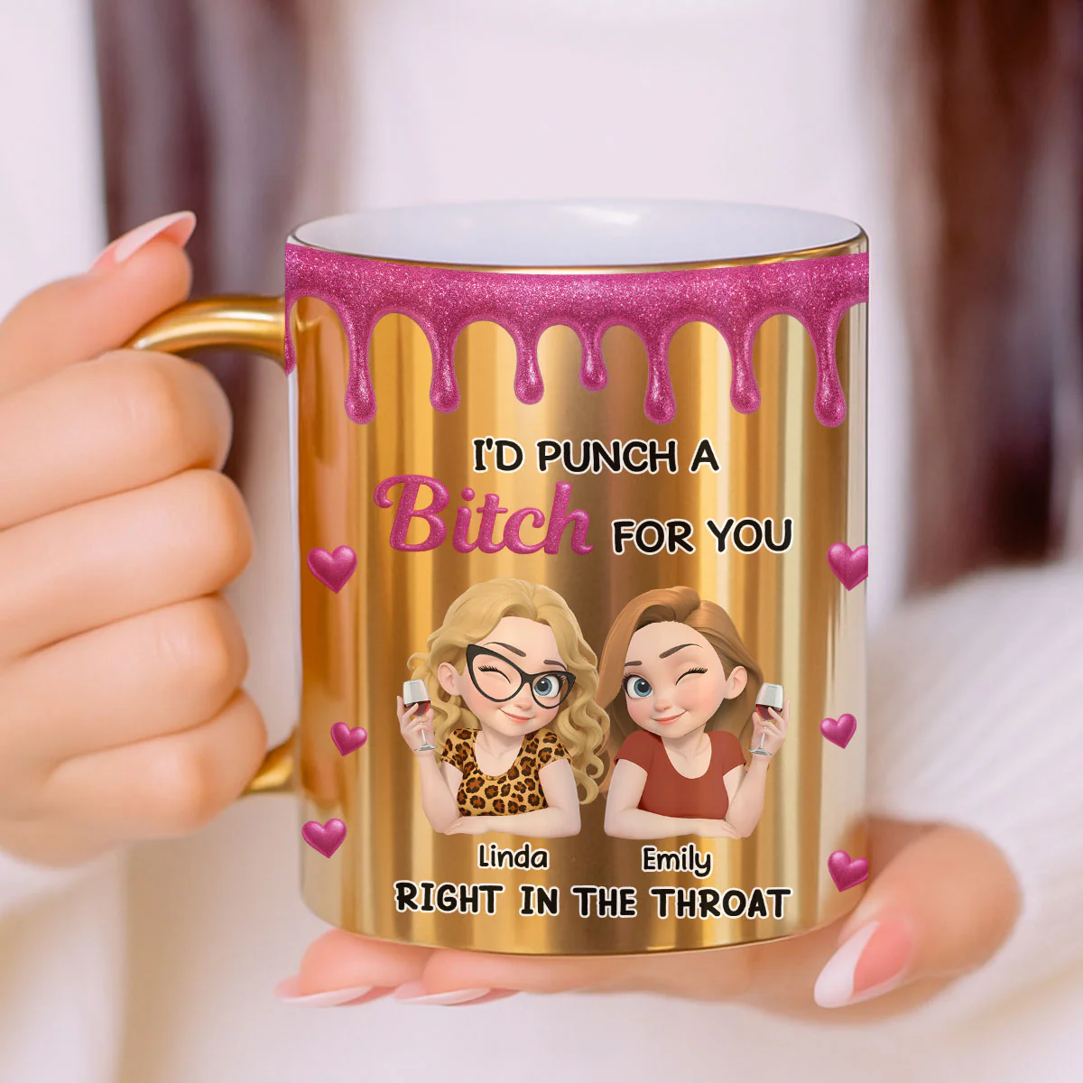 Punch For You My Girl - Personalized Custom Metallic Mug - Image 2