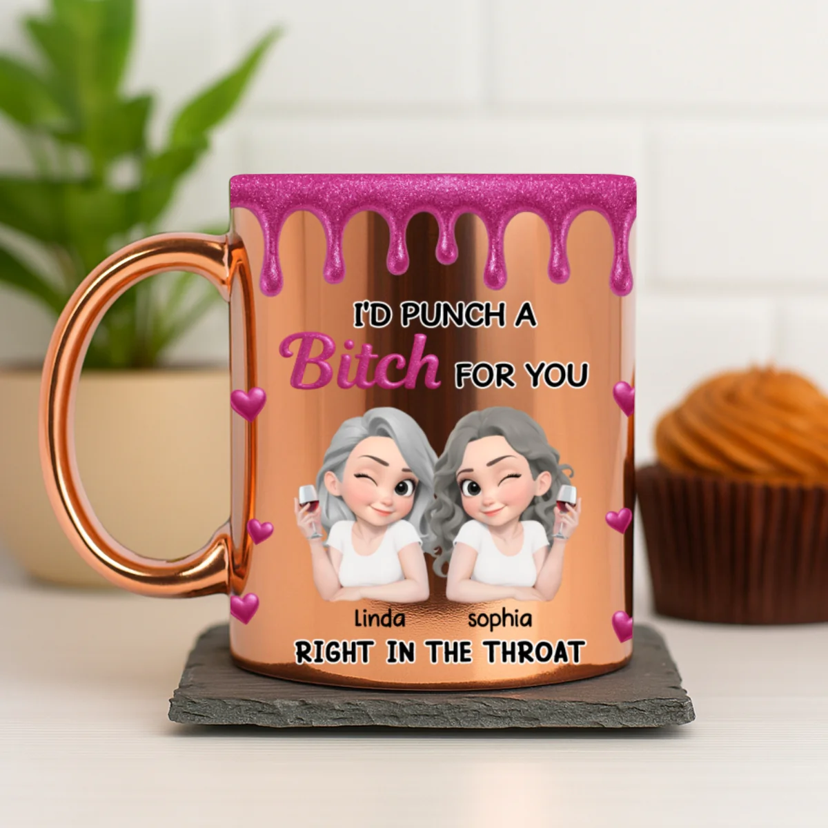 Punch For You My Girl - Personalized Custom Metallic Mug - Image 6