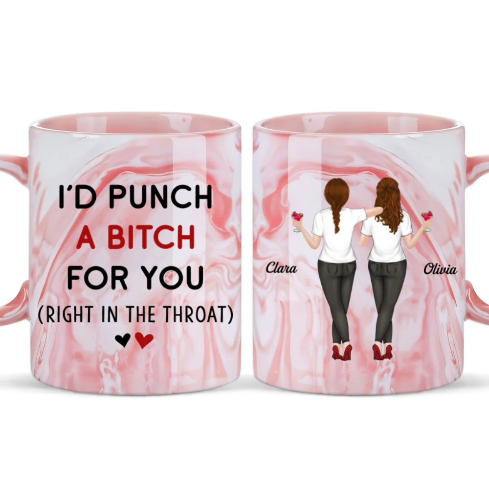 Punch For You - Personalized Custom Pink Marble Mug - Image 5
