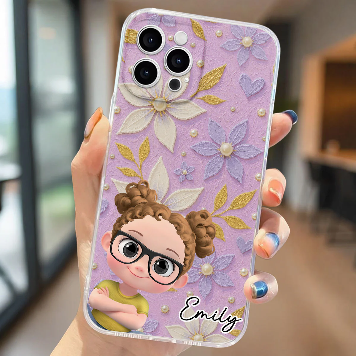 Purple Grandma - Personalized Custom 3D Effect Phone Case - Image 2