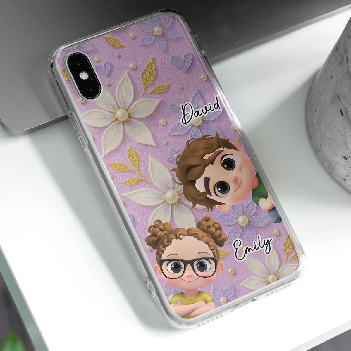Purple Grandma - Personalized Custom 3D Effect Phone Case - Image 4