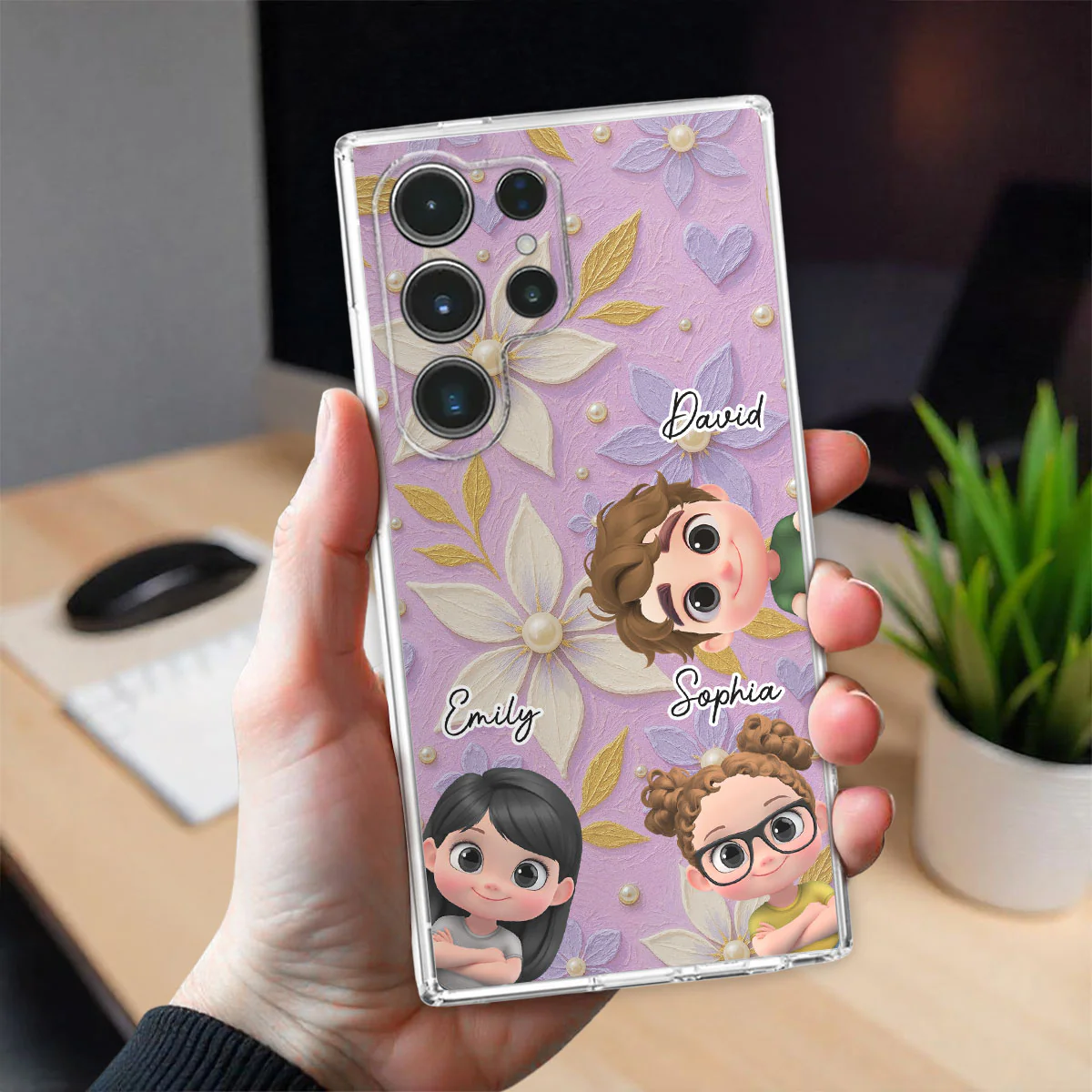 Purple Grandma - Personalized Custom 3D Effect Phone Case - Image 5