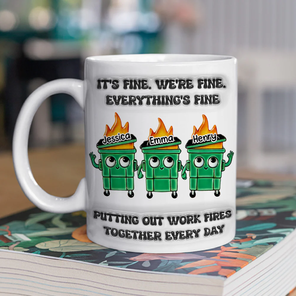 Putting Out Work Fires Together Every Day  - Personalized Custom 3D Inflated Effect Mug - Image 2