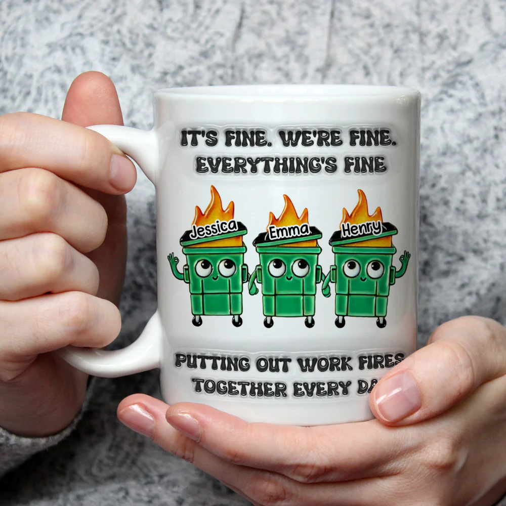 Putting Out Work Fires Together Every Day  - Personalized Custom 3D Inflated Effect Mug - Image 3