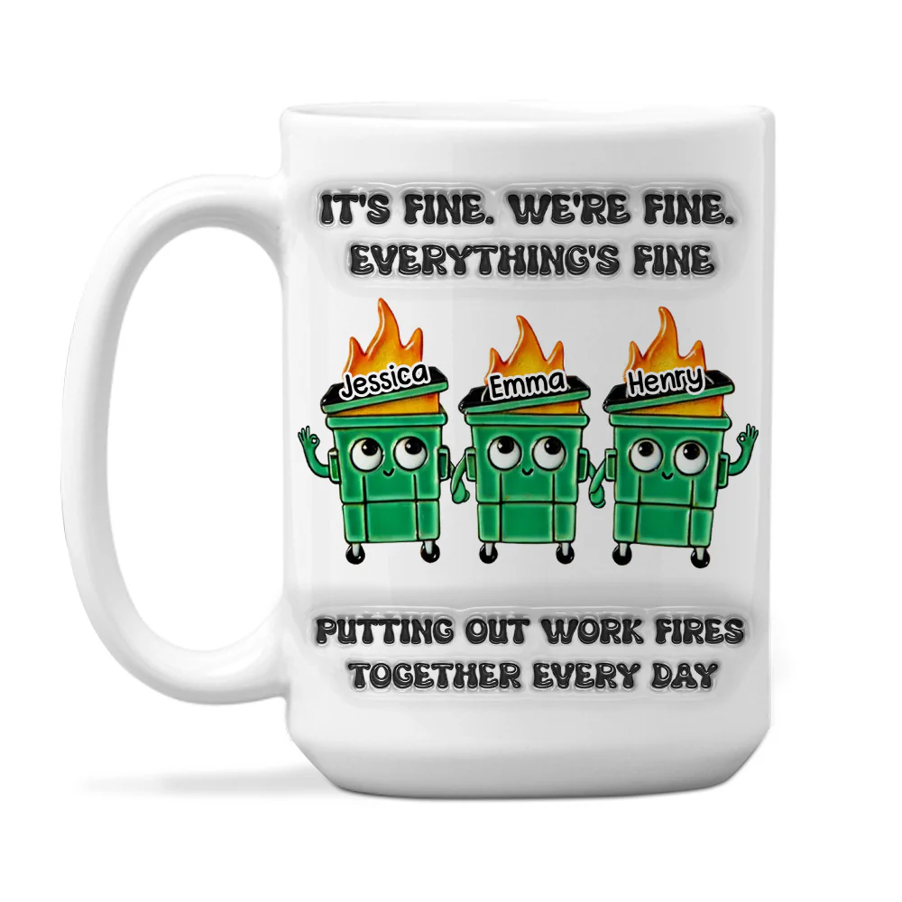 Putting Out Work Fires Together Every Day  - Personalized Custom 3D Inflated Effect Mug - Image 4