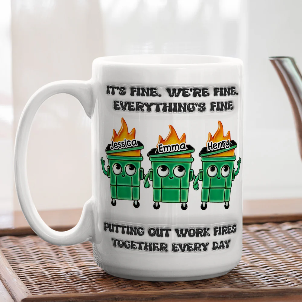 Putting Out Work Fires Together Every Day  - Personalized Custom 3D Inflated Effect Mug - Image 5