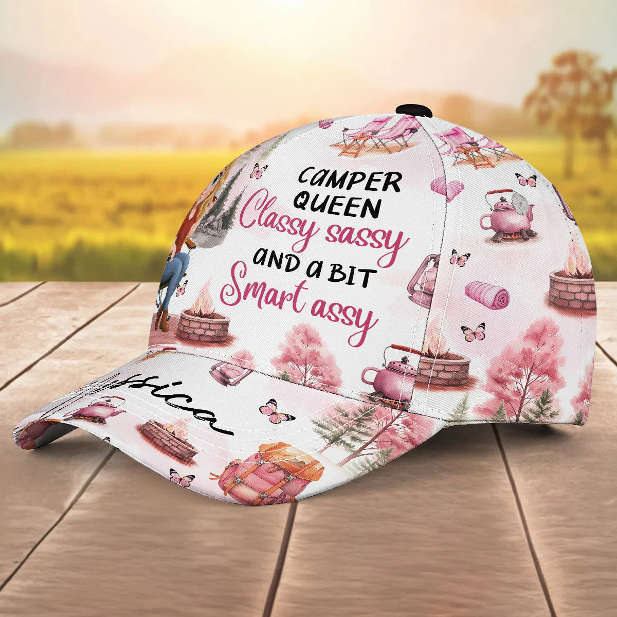 Queen Of Sass And Camps - Personalized Custom Classic Cap - Image 4