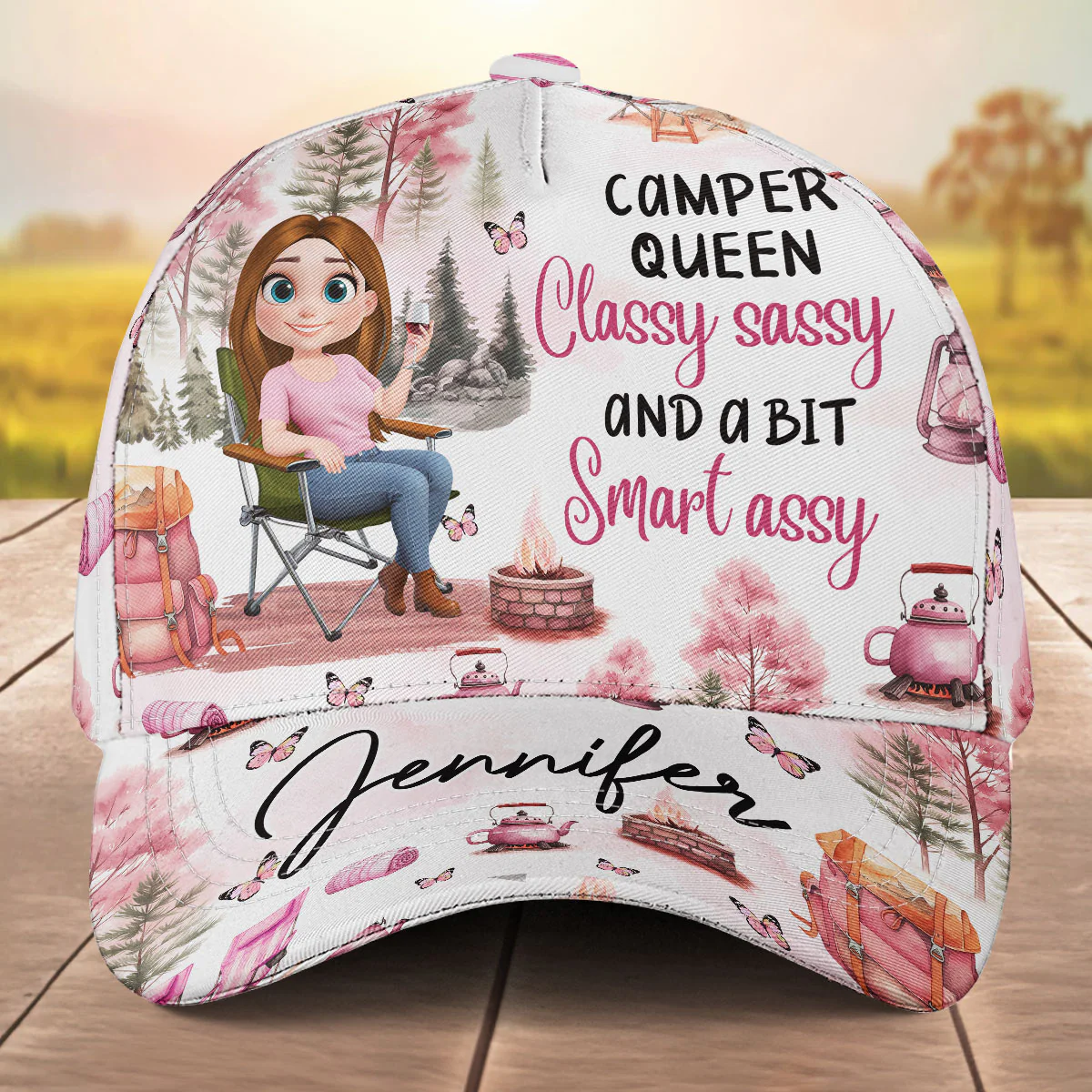Queen Of Sass And Camps - Personalized Custom Classic Cap - Image 5