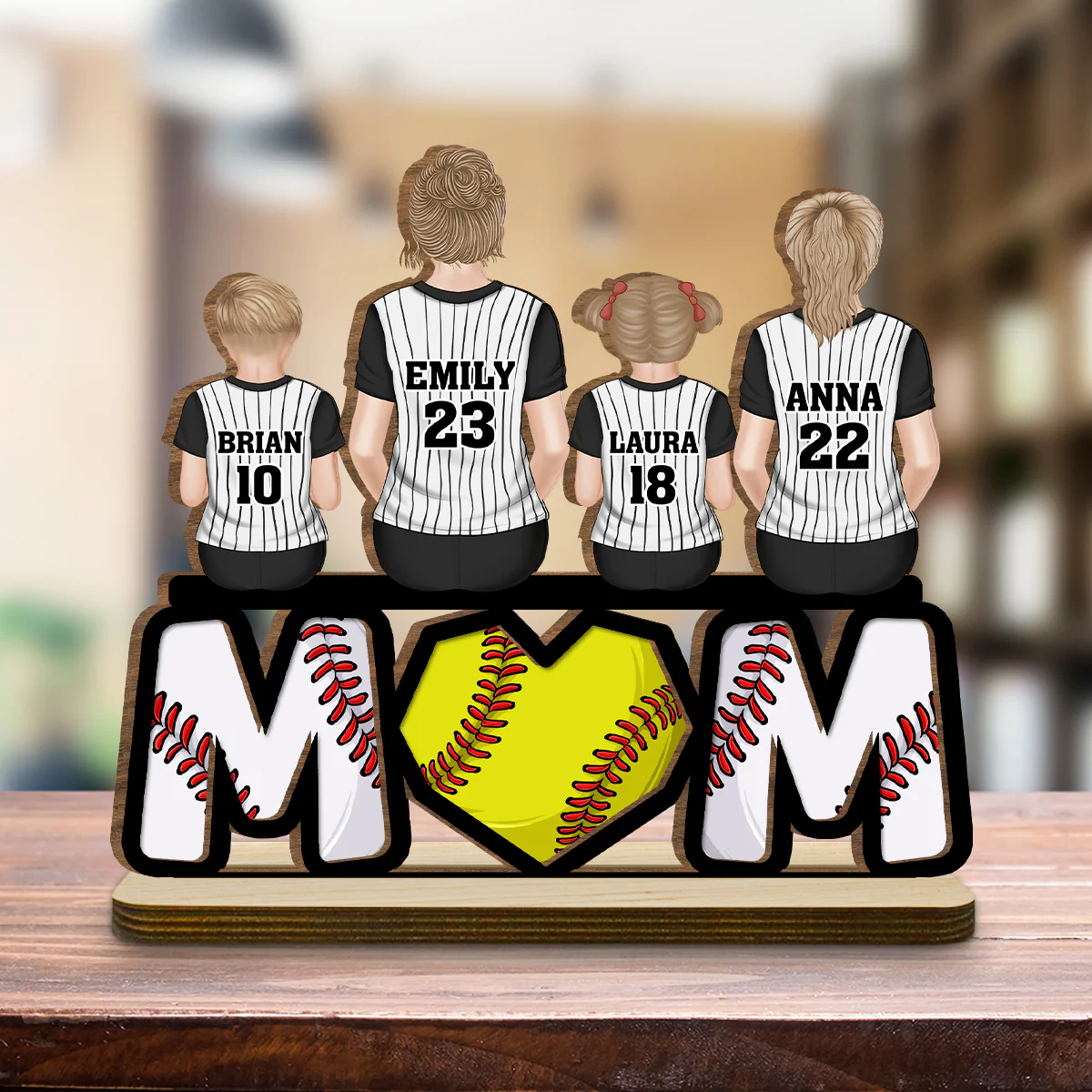 Raising Champions With Love - Personalized Custom 2-Layer Wood Plaque With Flat Base - Image 4
