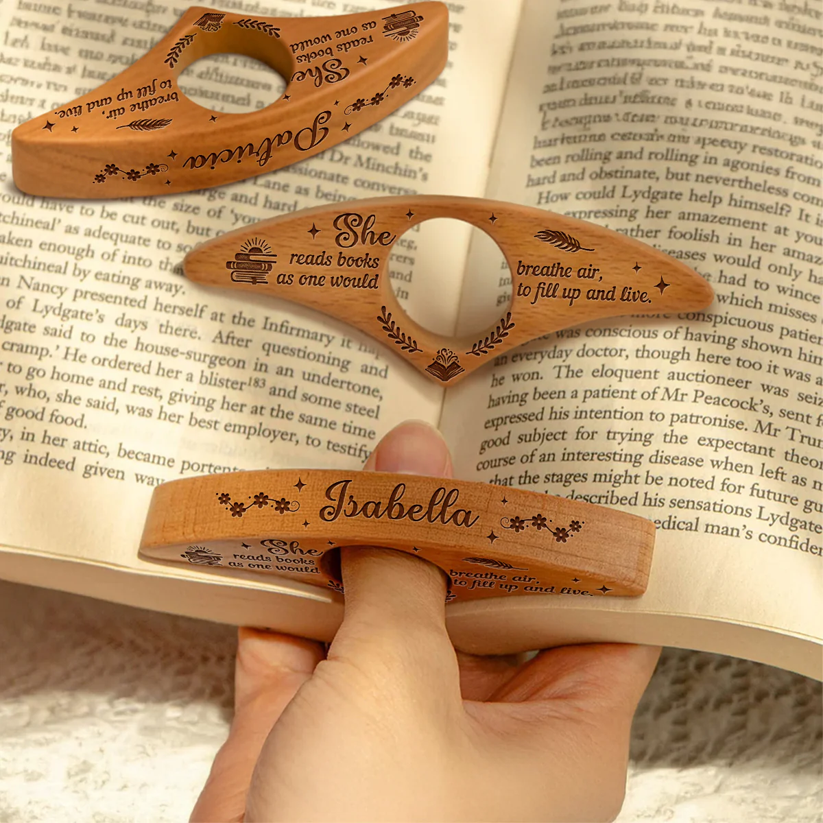Read Books Like Breathe Air - Personalized Custom Book Page Holder - Image 3