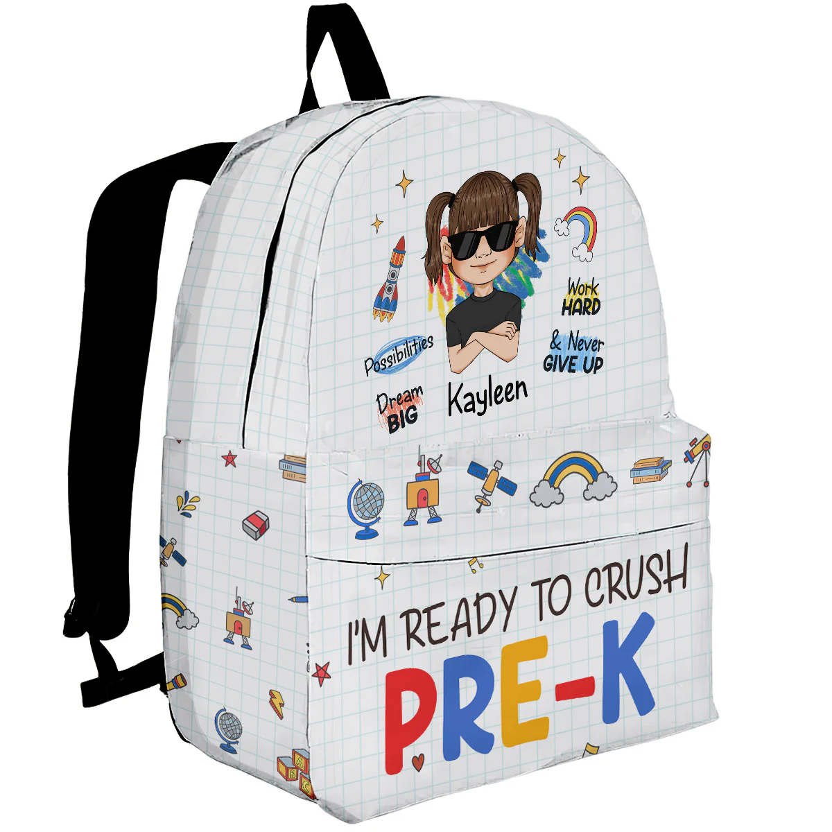 Ready To Crush School - Personalized Custom Backpack - Image 3