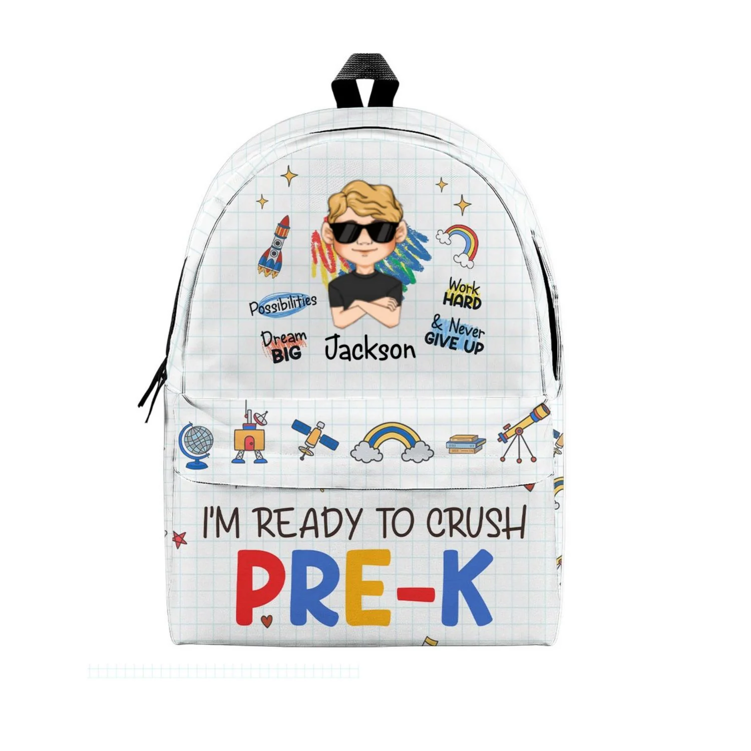 Ready To Crush School - Personalized Custom Backpack - Image 6