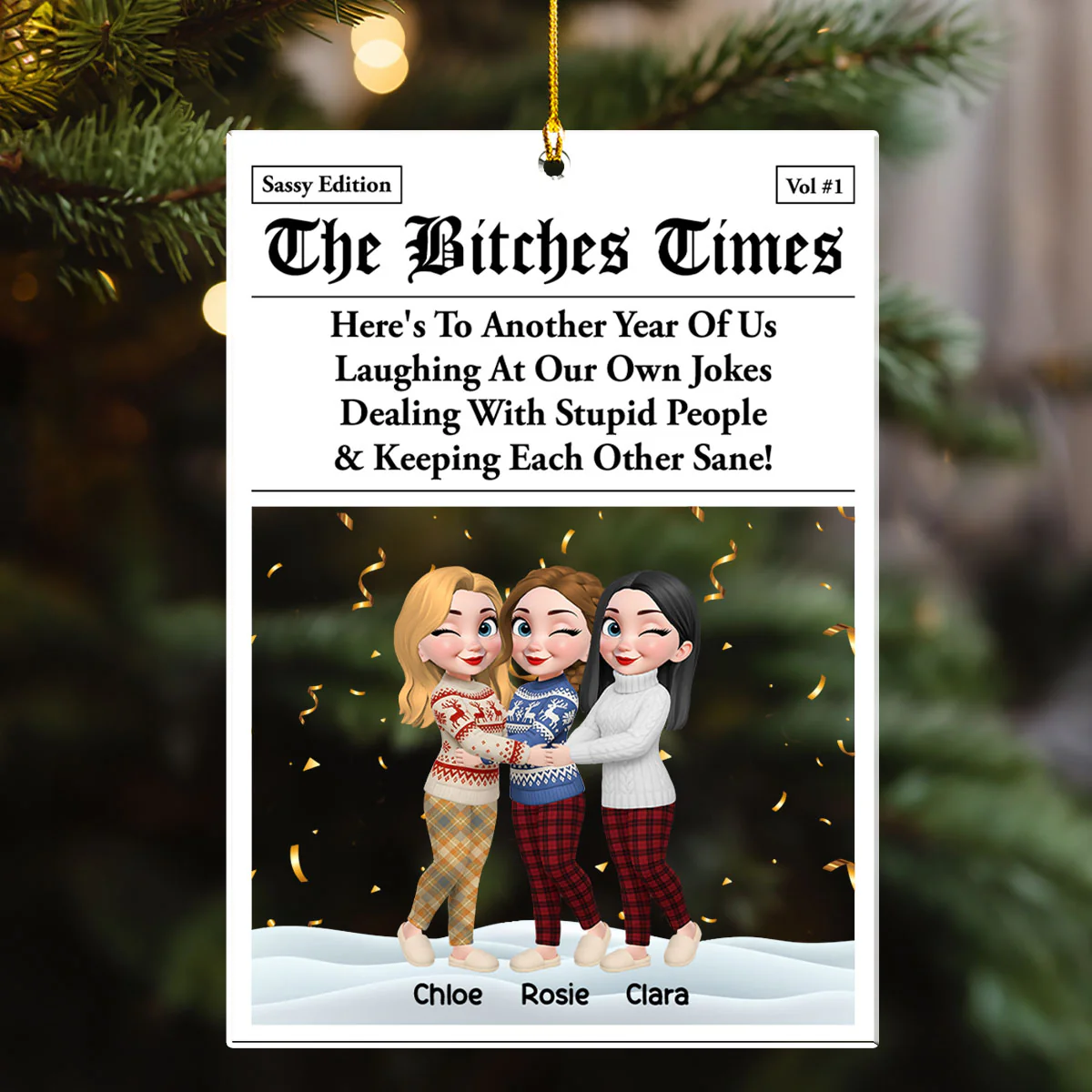 Real Friends Last Through Everything - Personalized Custom Acrylic Ornament - Image 4
