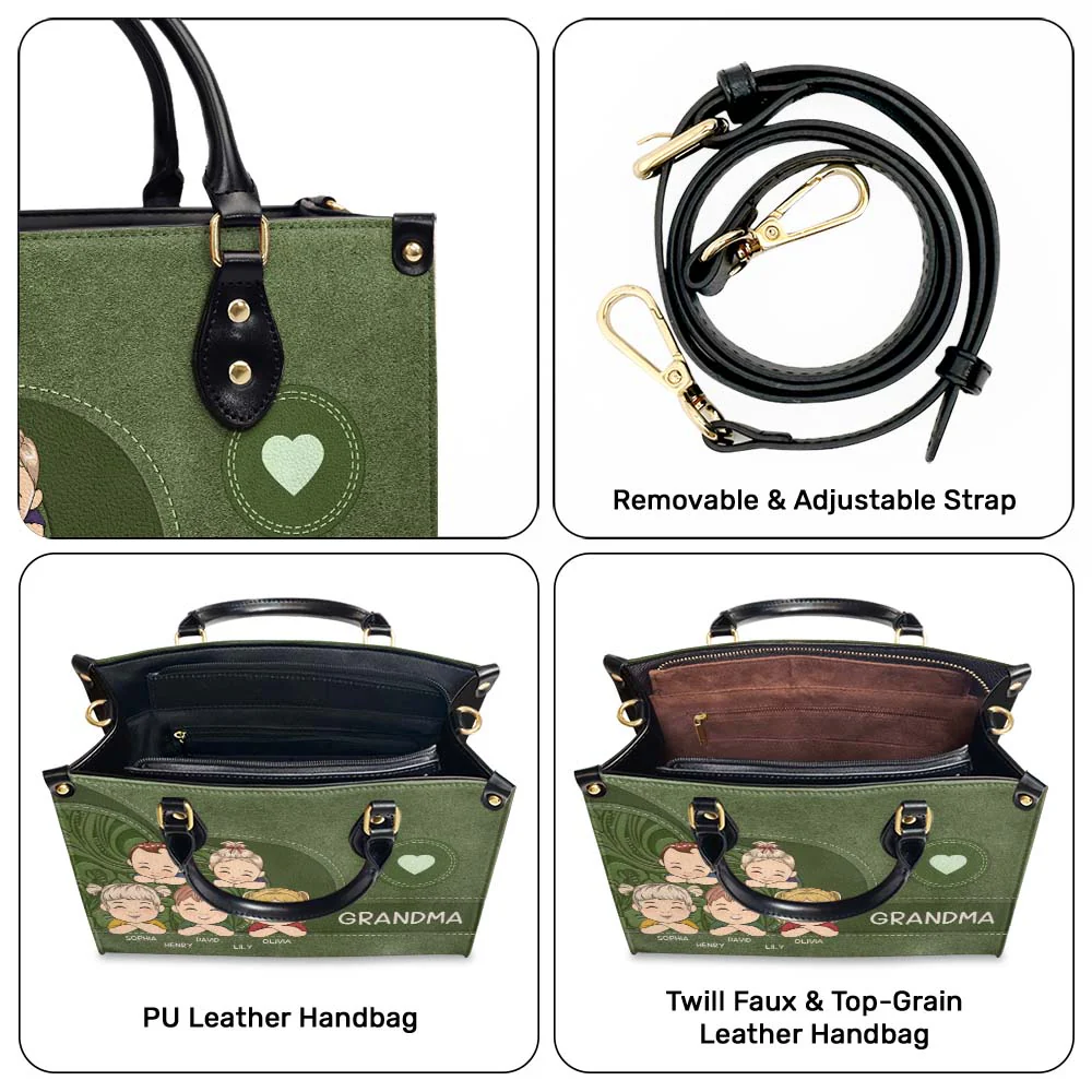 Reason I love Being Grandma - Personalized Leather Bag - Image 5