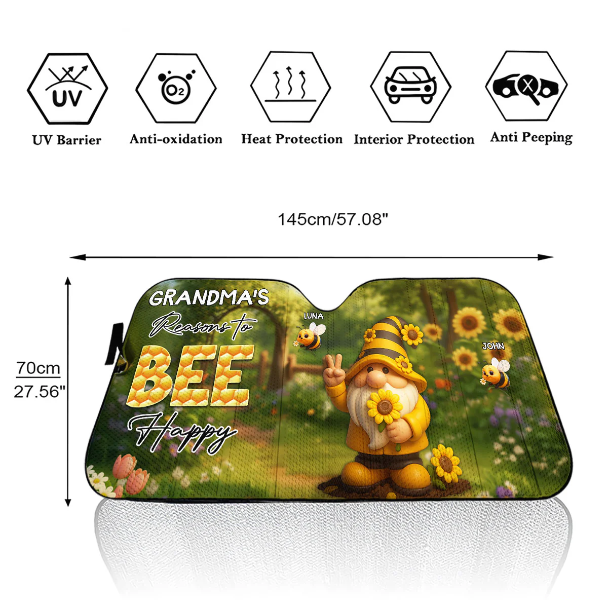 Reason To Be Happy - Personalized Custom Car Sunshade - Image 6
