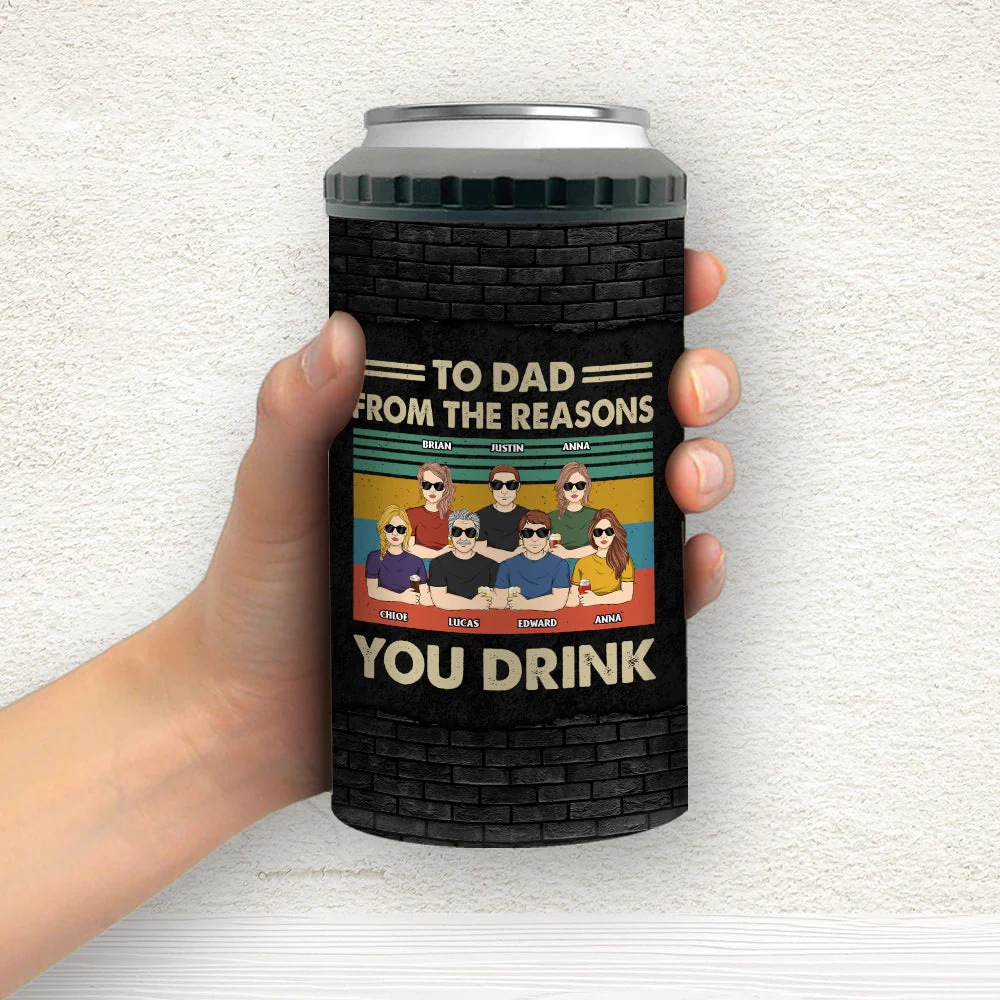 Reason You Drink Can Cooler - Personalized Custom Can Cooler Tumbler - Image 3