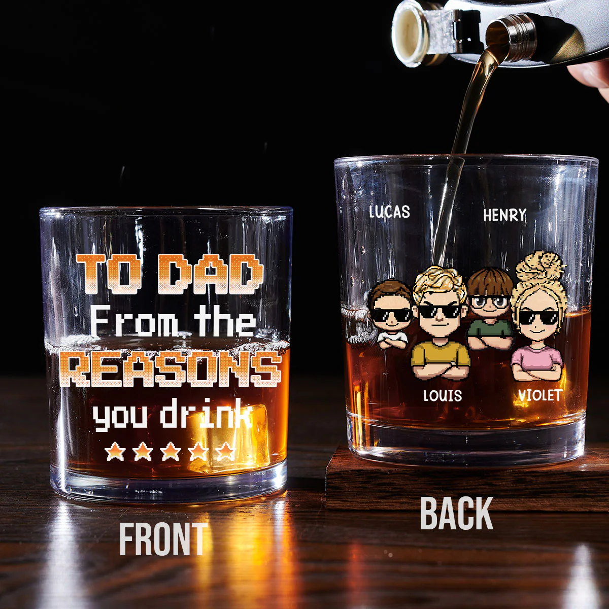 Reason You Drink - Personalized Custom Whiskey Glass - Image 4