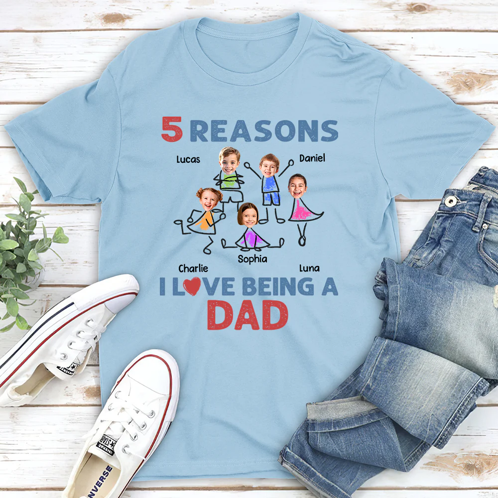 Reasons I Love Being Dad Grandpa - Personalized Custom Shirt - Image 2