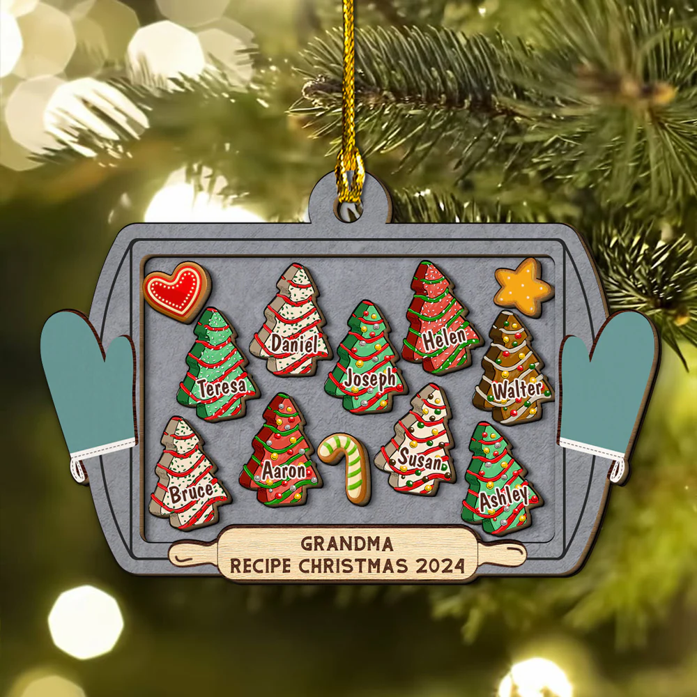 Recipe For Christmas 2024 - Personalized Custom Freeshape 2-Layered Wood Ornament - Image 4