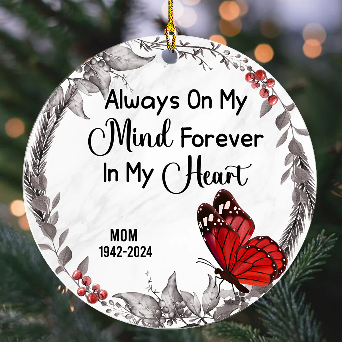 Red Cardinal Memorial - Personalized Custom Acrylic Ornament - Image 2