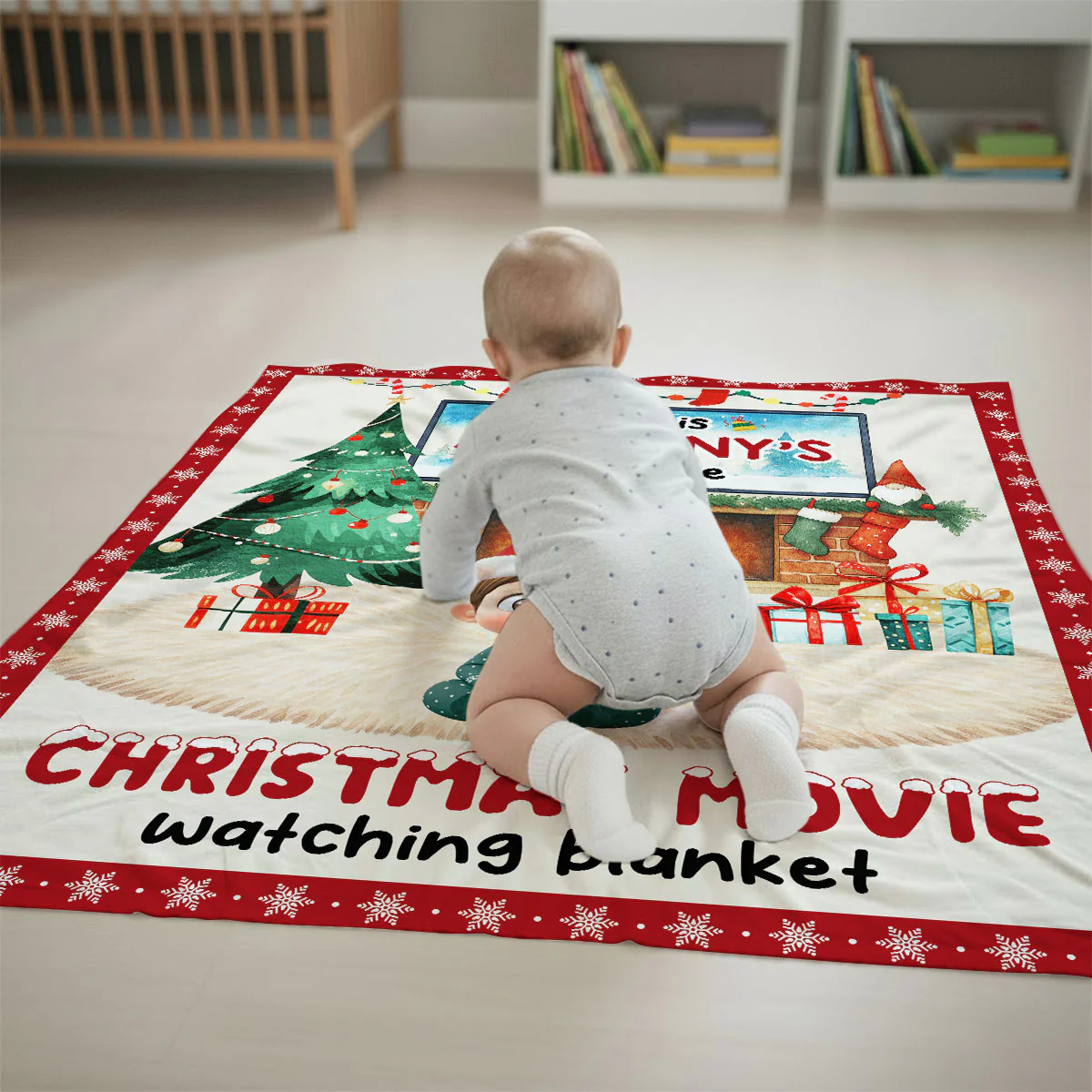Red Christmas - Personalized Custom Fleece Blanket - Image 3